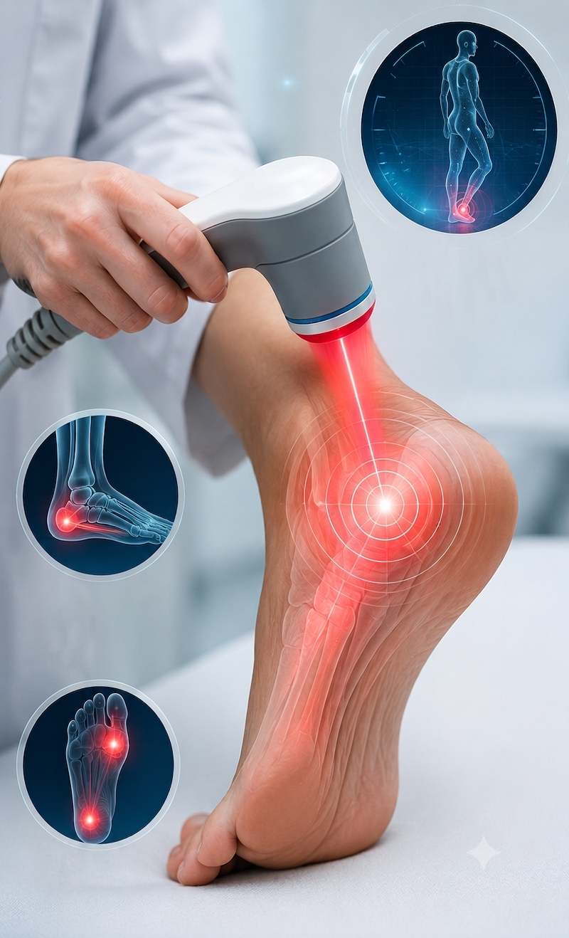 Advanced Berman Laser Therapy treatment visual for foot pain relief